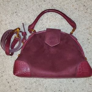 Free People magenta suede handbag